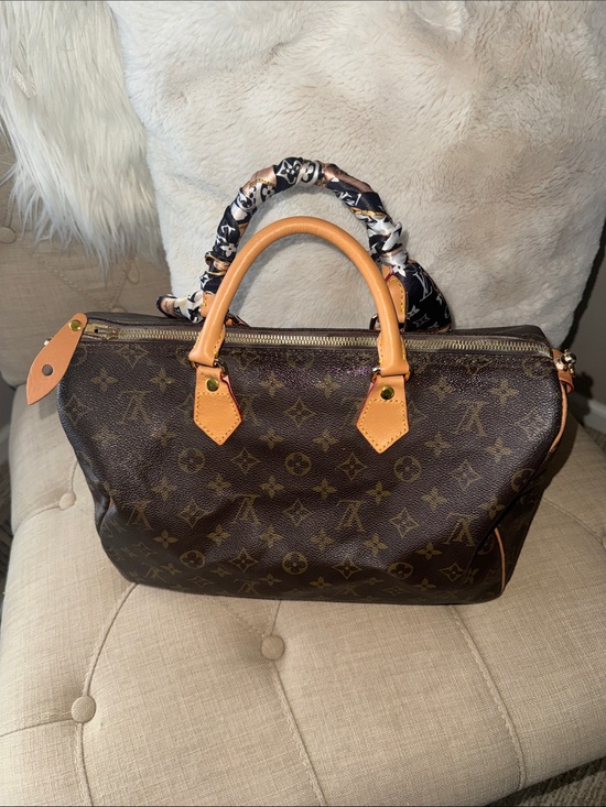 Louis Vuitton Handbags - Louis Vuitton Brown Monogram speedy 35 with  D rings and patches added